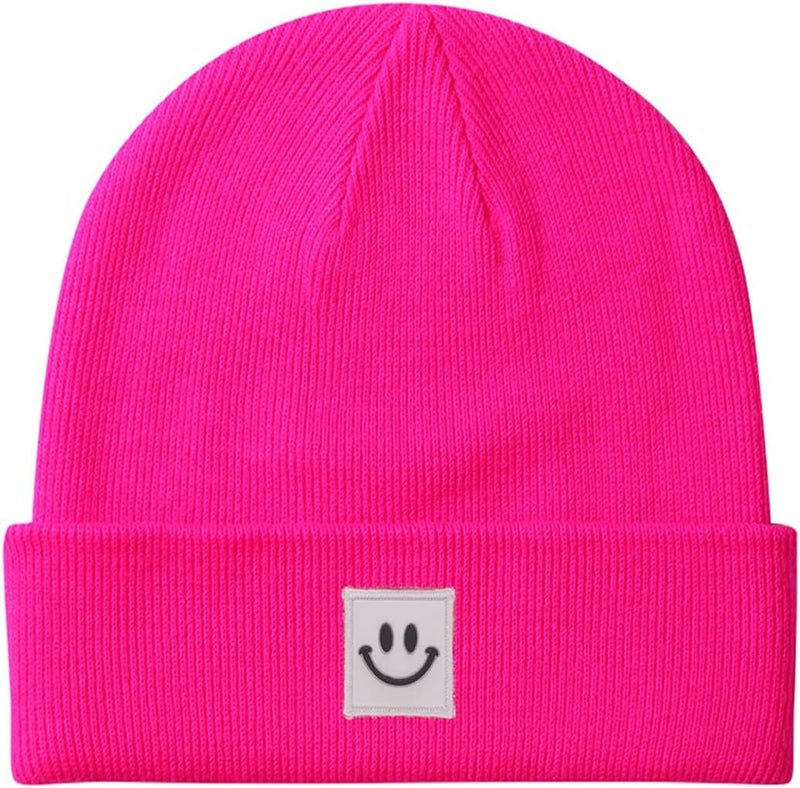 MaxNova Knit Beanie Hat with Smile Face for Men/Women - Image 1